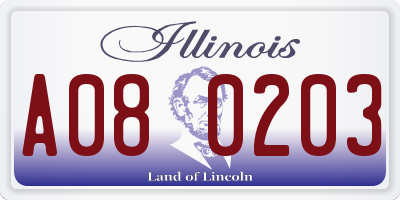 IL license plate A080203