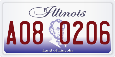 IL license plate A080206
