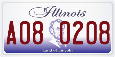 IL license plate A080208