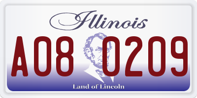 IL license plate A080209