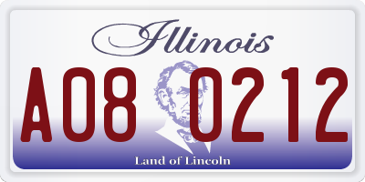 IL license plate A080212