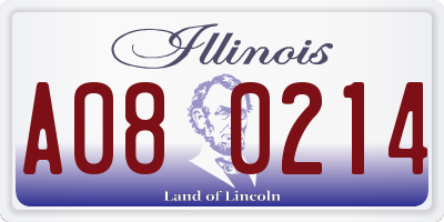 IL license plate A080214