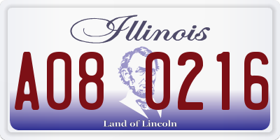 IL license plate A080216