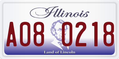 IL license plate A080218