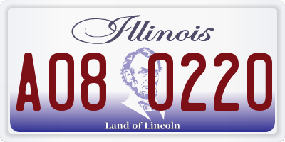 IL license plate A080220