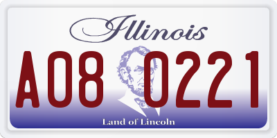 IL license plate A080221
