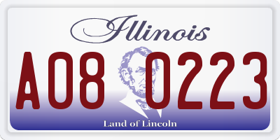 IL license plate A080223