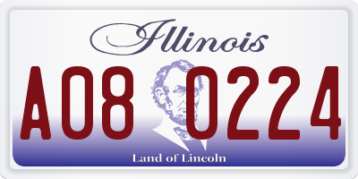 IL license plate A080224