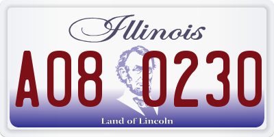 IL license plate A080230