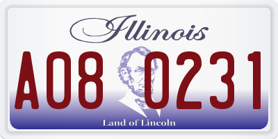 IL license plate A080231