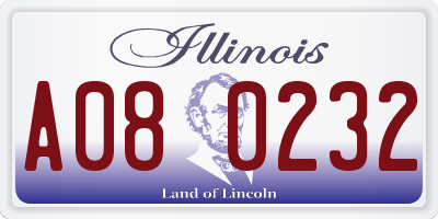 IL license plate A080232
