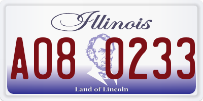 IL license plate A080233