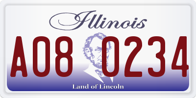 IL license plate A080234