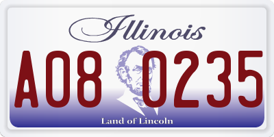 IL license plate A080235
