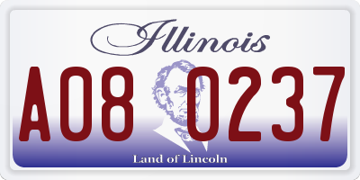 IL license plate A080237