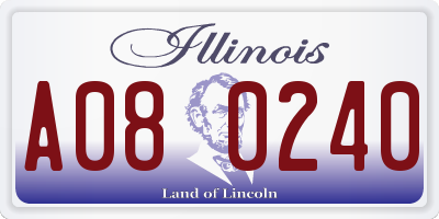 IL license plate A080240