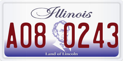IL license plate A080243