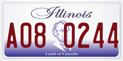 IL license plate A080244