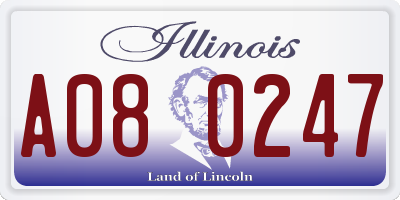 IL license plate A080247
