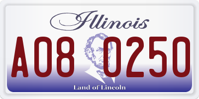IL license plate A080250