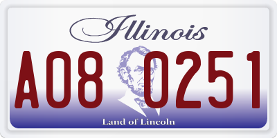 IL license plate A080251