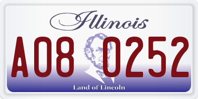 IL license plate A080252