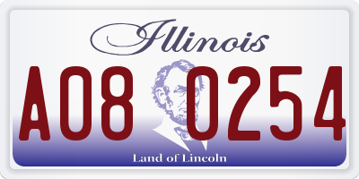 IL license plate A080254