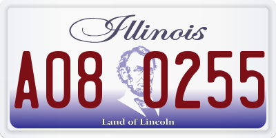 IL license plate A080255