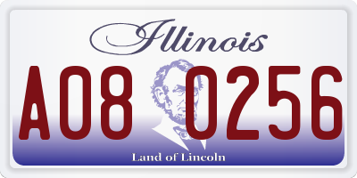 IL license plate A080256