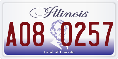 IL license plate A080257