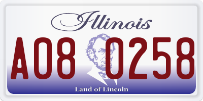 IL license plate A080258