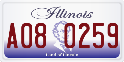 IL license plate A080259