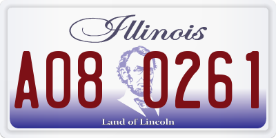 IL license plate A080261