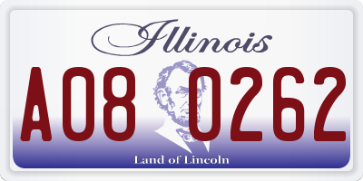 IL license plate A080262