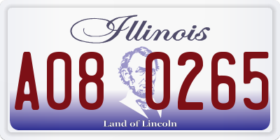 IL license plate A080265