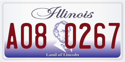 IL license plate A080267
