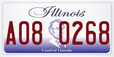IL license plate A080268