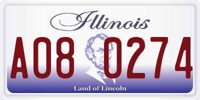 IL license plate A080274