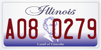 IL license plate A080279