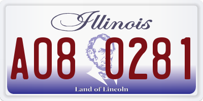 IL license plate A080281
