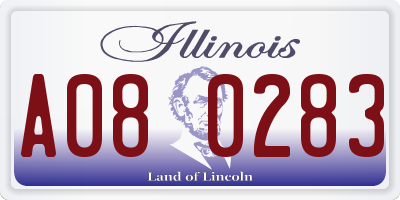 IL license plate A080283