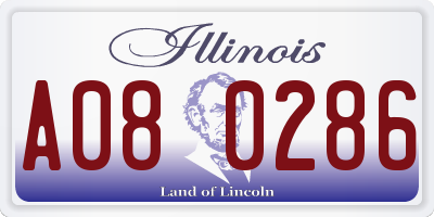 IL license plate A080286