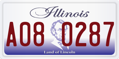 IL license plate A080287