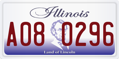 IL license plate A080296