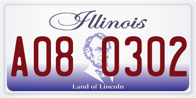 IL license plate A080302