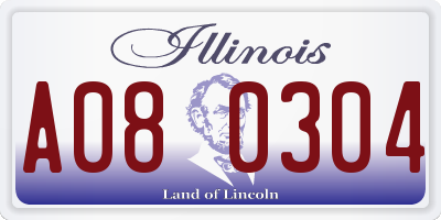 IL license plate A080304