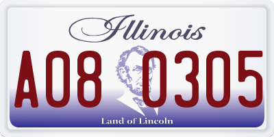 IL license plate A080305