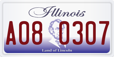 IL license plate A080307