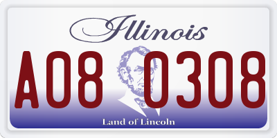 IL license plate A080308