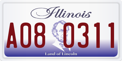 IL license plate A080311